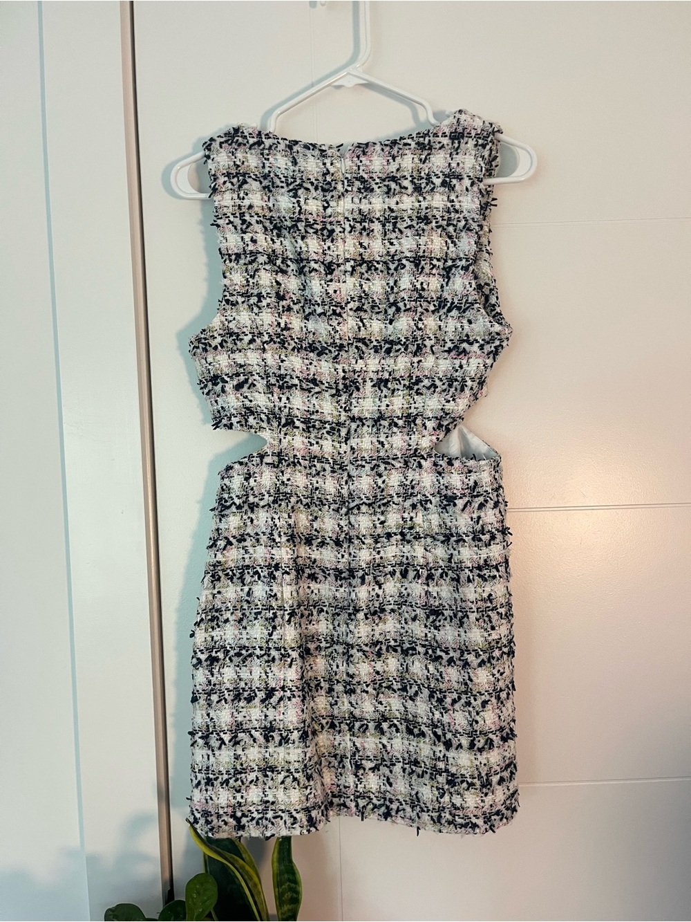 Avec Les Filles Plaid Tweed Cutout Mini Dress - Picture 3 of 3
